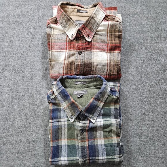 Eddie Bauer Other - Eddie Bauer Shirt Mens XL Plaid Lot of 2 LS Buttons Pocket Outdoor Casual FLAW